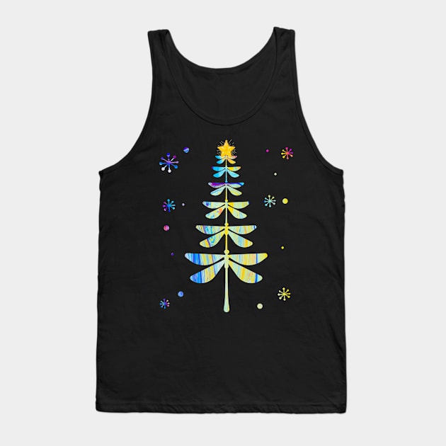 Dragonfly Christmas Tree Tank Top by Ghani Store